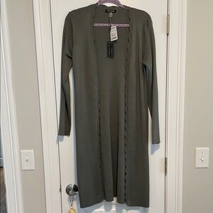 Olive Green Long Cardigan